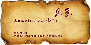 Janovics Zalán névjegykártya